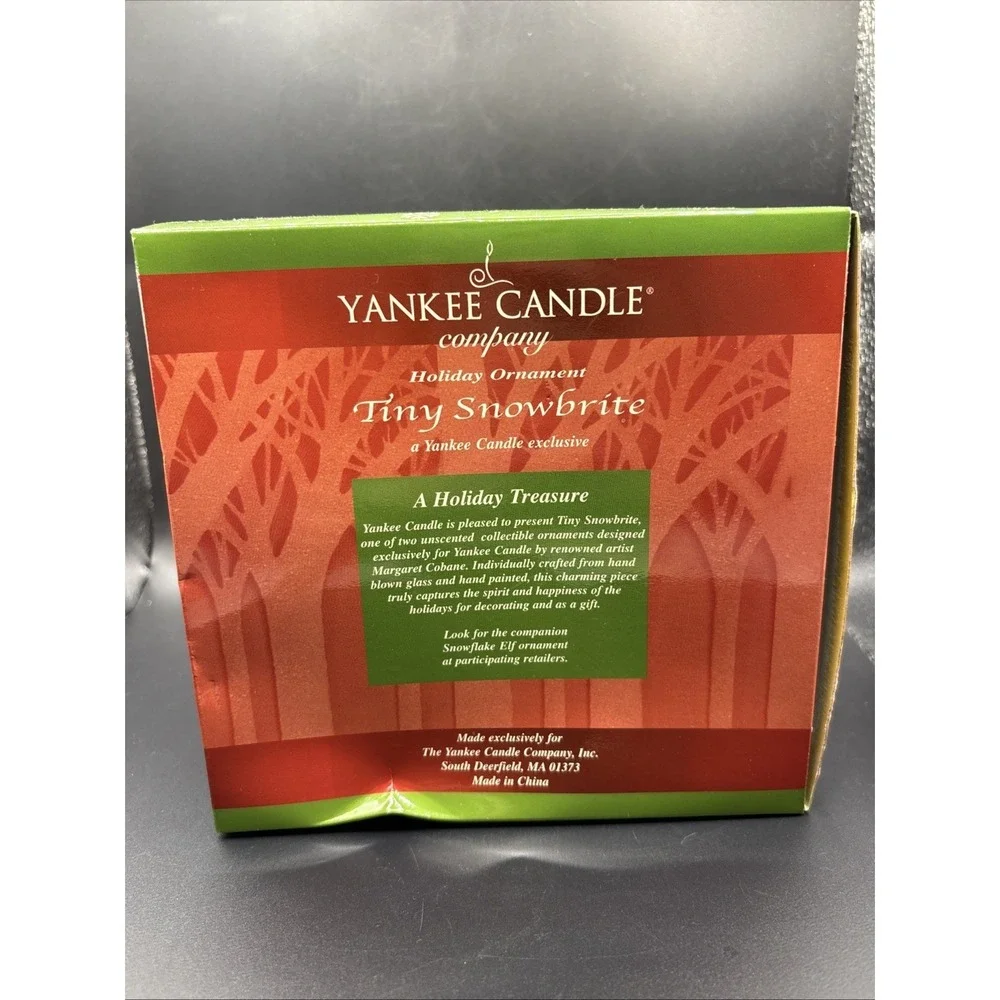 Tiny Snowbrite Yankee Candle Glass Keepsake‎ Christmas Ornament Mistletoe